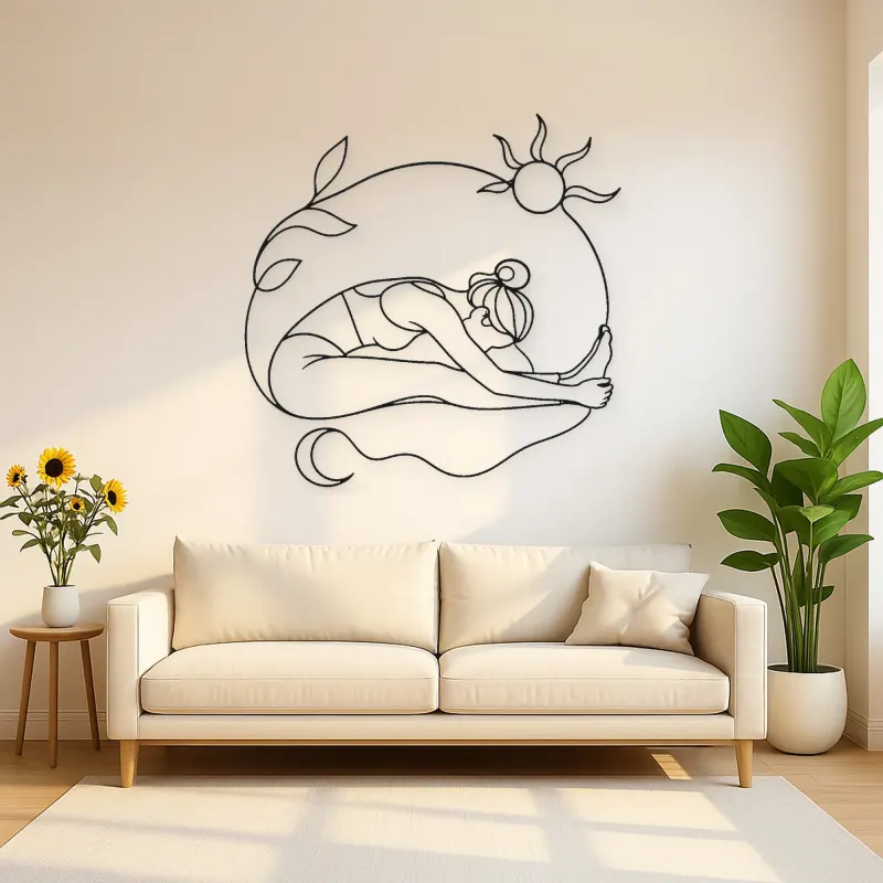 Seated Forward Fold Metal Wall Art | Yoga and Meditation Wall Decor