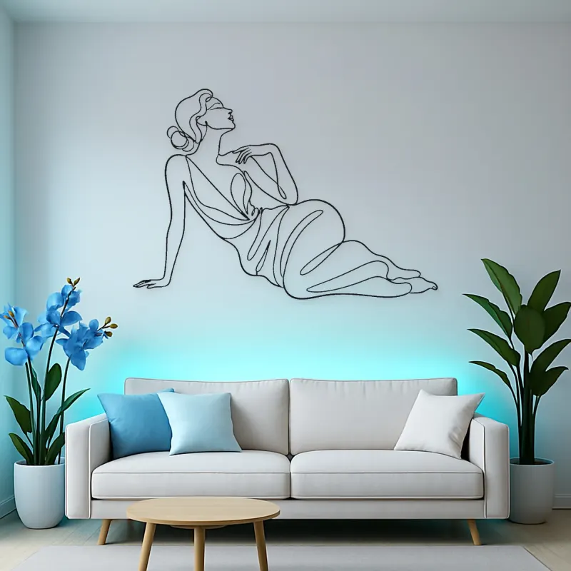 Reclining Fashion Muse Metal Wall Art | Fashion Figure Wall Decor