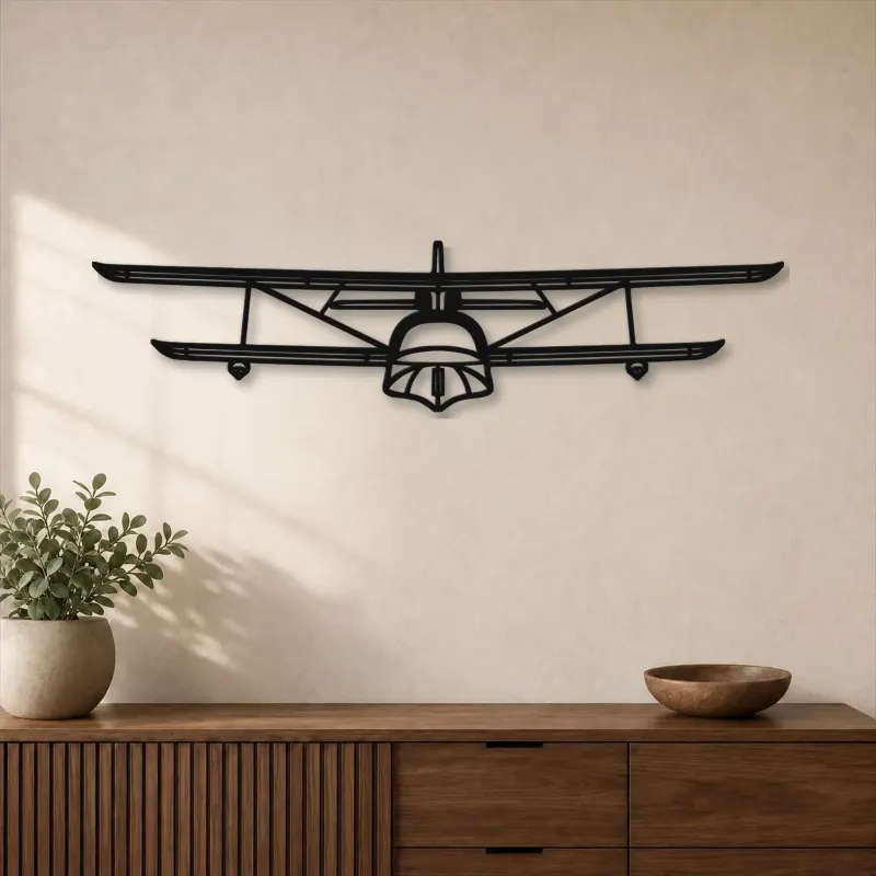 Silhouette d'avion Super Petrel LS Front en métal, Décoration murale en métal, Décor aéronautique, Décor d'aviation