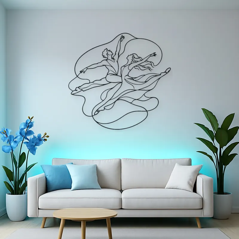 Contemporary Leap Metal Wall Art | Dance Silhouette Wall Decor