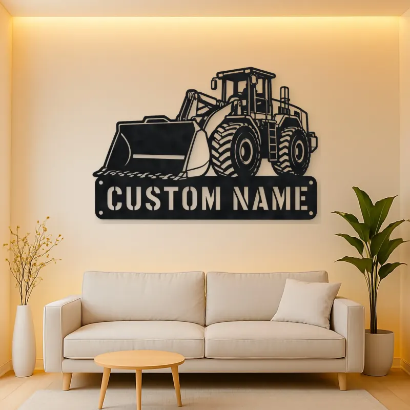 Personalized Heavy Wheel Loader Oversized Bucket Metal Wall Art