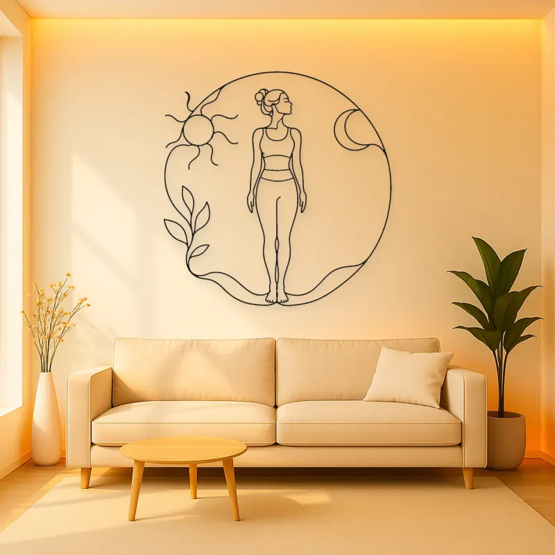 Mountain Pose Flow Metal Wall Art | Yoga and Meditation Wall Decor