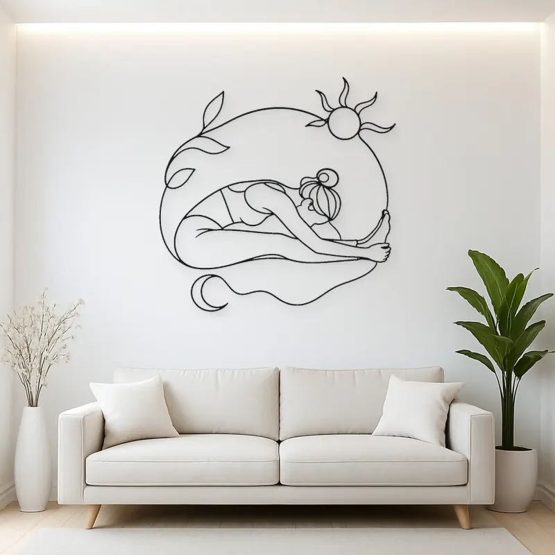 Seated Forward Fold Metal Wall Art | Yoga and Meditation Wall Decor