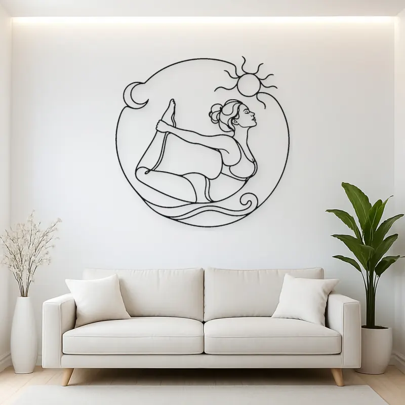 Bow Pose Energy Metal Wall Art | Yoga and Meditation Wall Decor