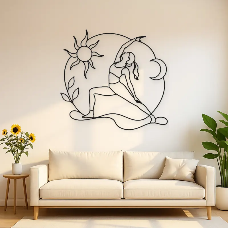 Reverse Warrior Arc Metal Wall Art | Yoga and Meditation Wall Decor