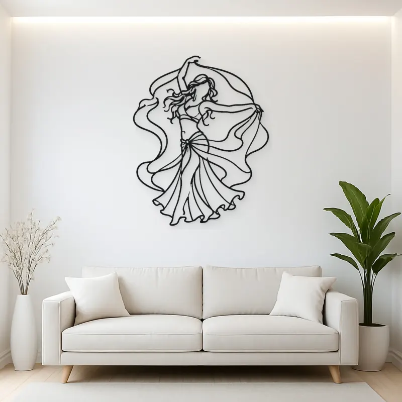 Belly Dance Silhouette Metal Wall Art | Dance Silhouette Wall Decor