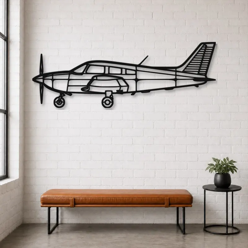 Silhouette de l'avion Archer LX en métal, Silhouette d'avion en métal, Décoration murale aviation, Décoration aviateur