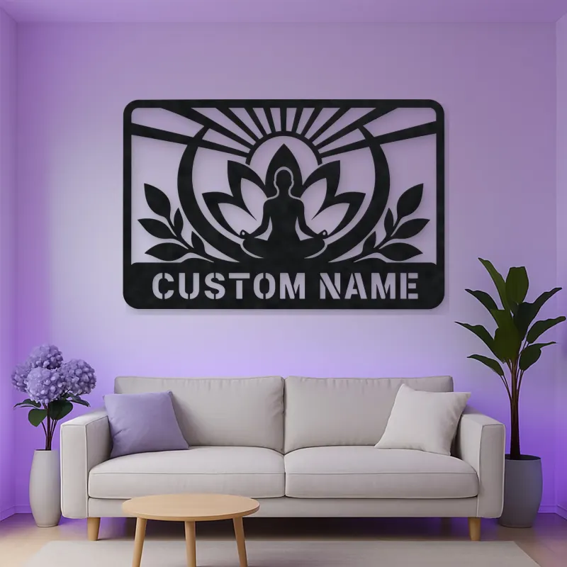 Personalized Meditation Lotus Metal Wall Art