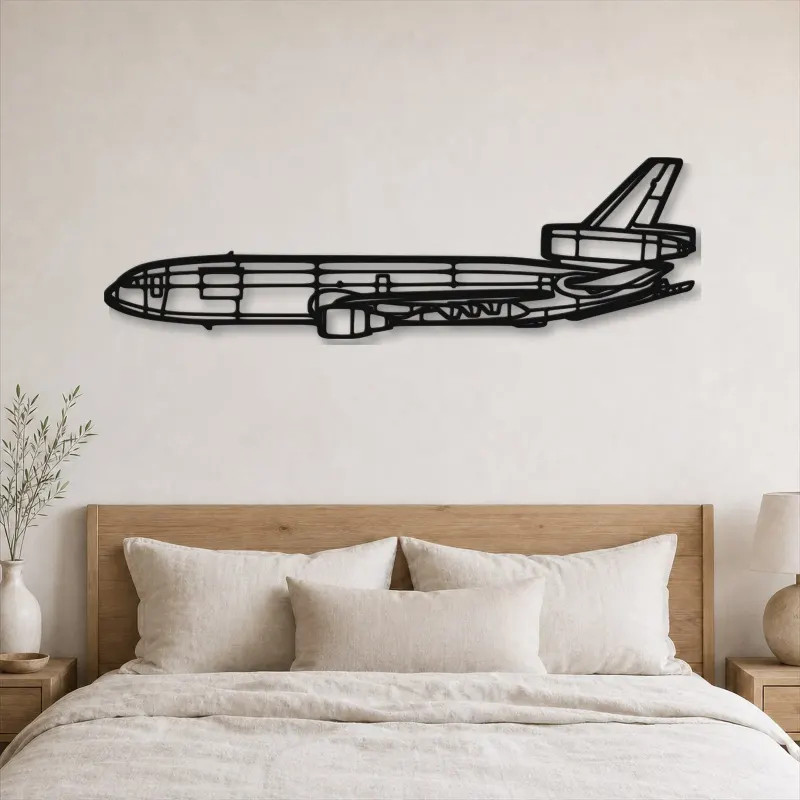 Insegna in metallo silhouette aereo KC-10 Extender, Silhouette aereo in metallo, Decorazione parete aviazione, Decorazione per aviatori