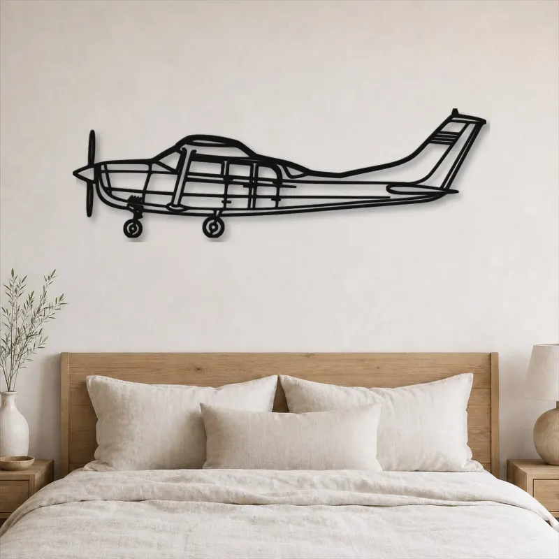 Silhouette d'avion en métal 206, Décoration murale en métal, Décor aéronautique, Décorateur aviateur