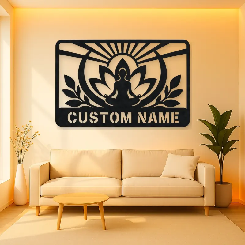 Personalized Meditation Lotus Metal Wall Art