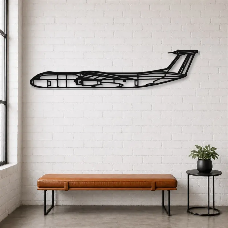 Silhouette d'avion C-141 Starlifter en métal, Décoration murale en métal, Décor aéronautique, Décor d'aviation