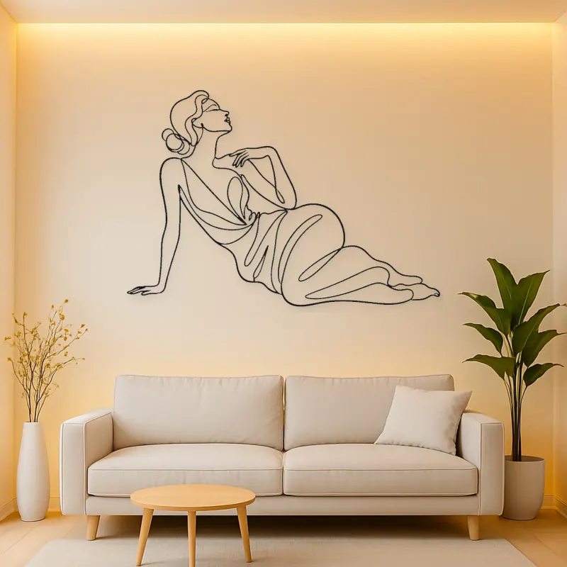 Reclining Fashion Muse Metal Wall Art | Fashion Figure Wall Decor