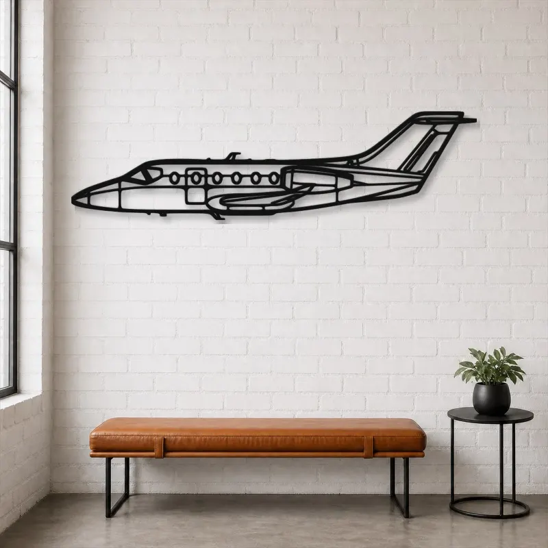 Insegna in metallo silhouette aereo Hawker 400, Silhouette di aerei in metallo, Decorazione murale aviatore