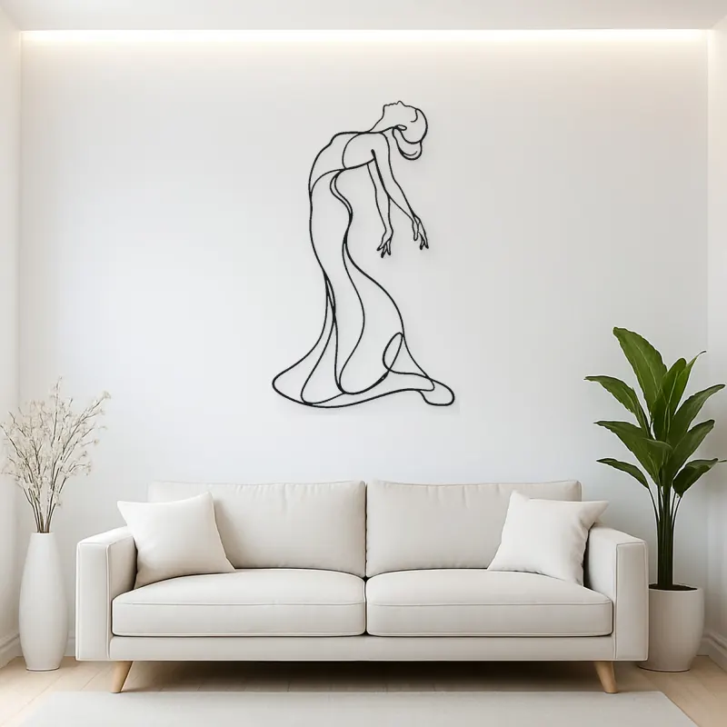 Arched Back Flow Metal Wall Art | Feminine Figure Wall Decor
