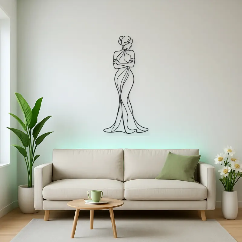 Arms Crossed Muse Metal Wall Art | Feminine Figure Wall Decor