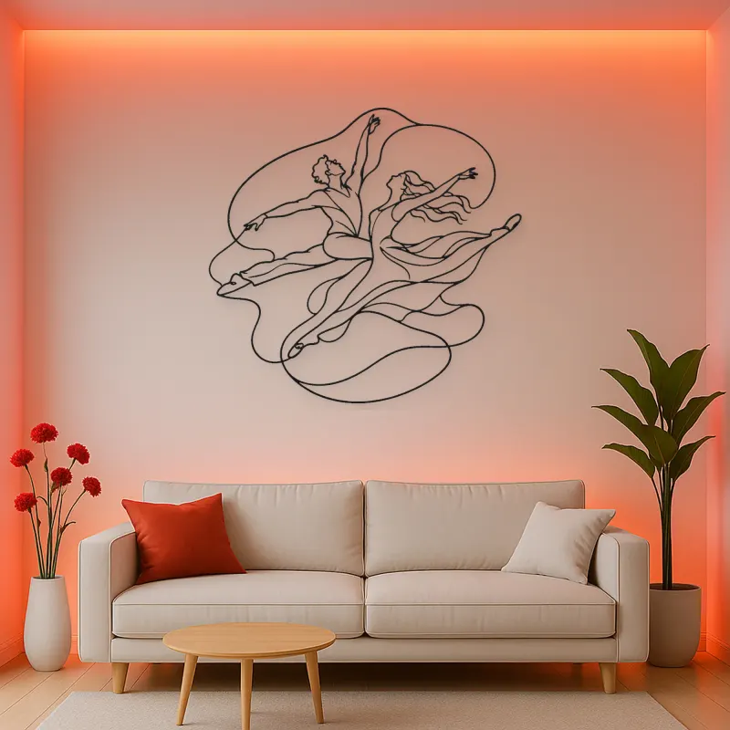 Contemporary Leap Metal Wall Art | Dance Silhouette Wall Decor