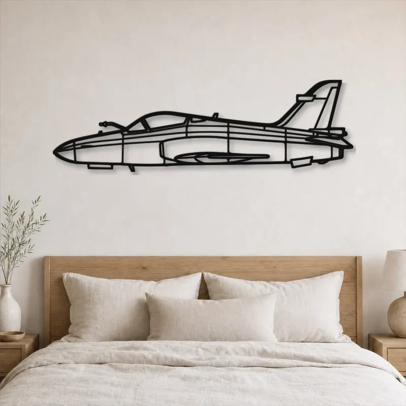 Silhouette d'avion Hawk 200 en métal, Décoration murale aéronautique