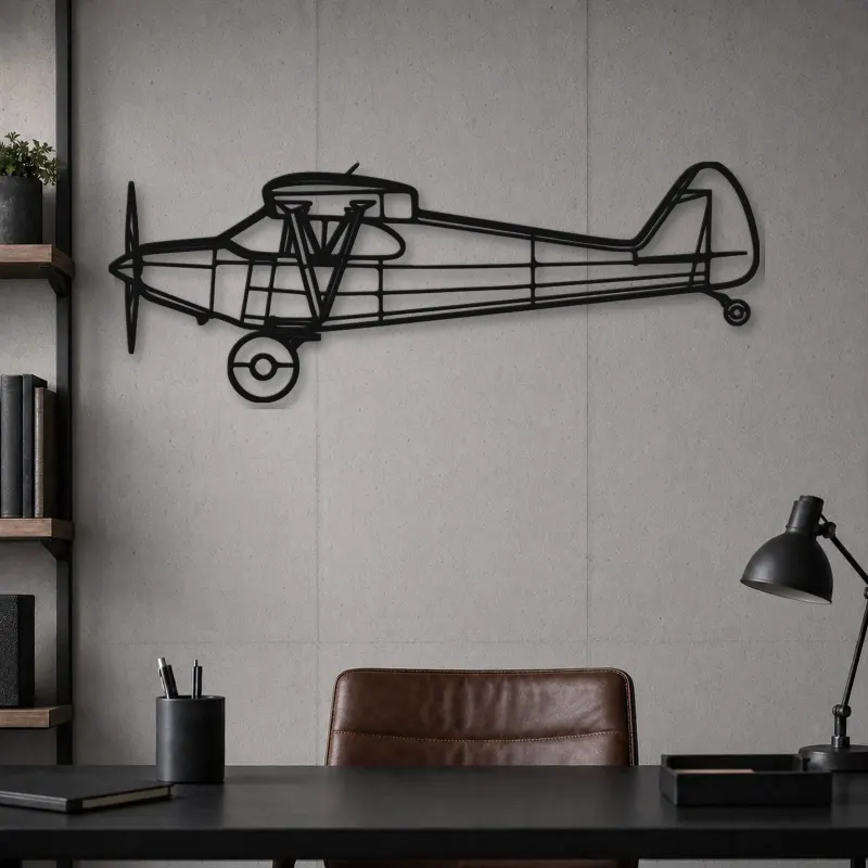 Silhouette d'avion en métal PA-12 Super Cruiser, décoration murale aéronautique