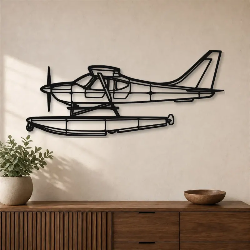 Silhouette d'avion Sportsman 2+2 en métal, Décoration murale en métal, Décor aéronautique, Décor d'aviation