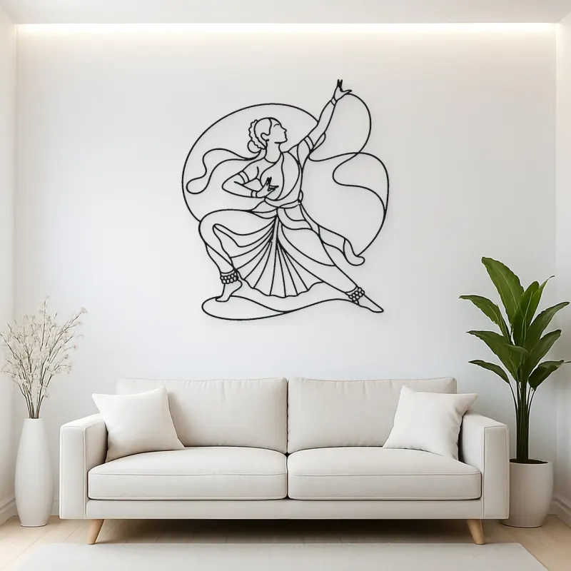 Bharatanatyam Pose Metal Wall Art | Dance Silhouette Wall Decor