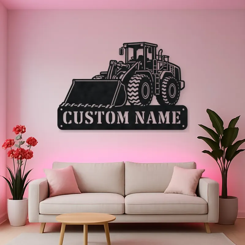 Personalized Large Wheel Loader Front Bucket Metal Wall Art