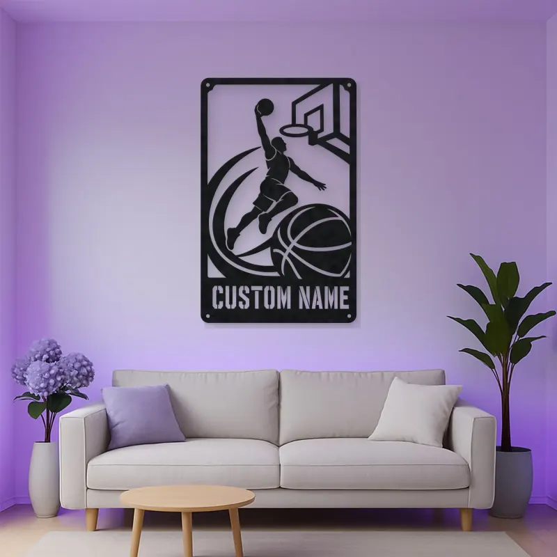Personalized Basketball Dunk Metal Wall Art