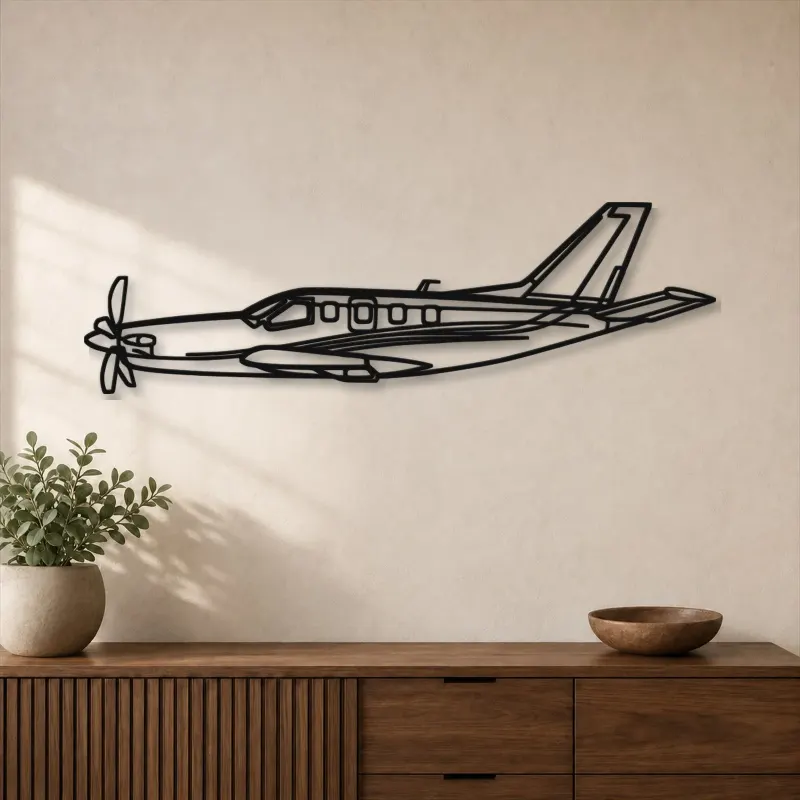 Insegna in metallo silhouette aereo TBM, Silhouette aereo in metallo, Decorazione murale aviatore