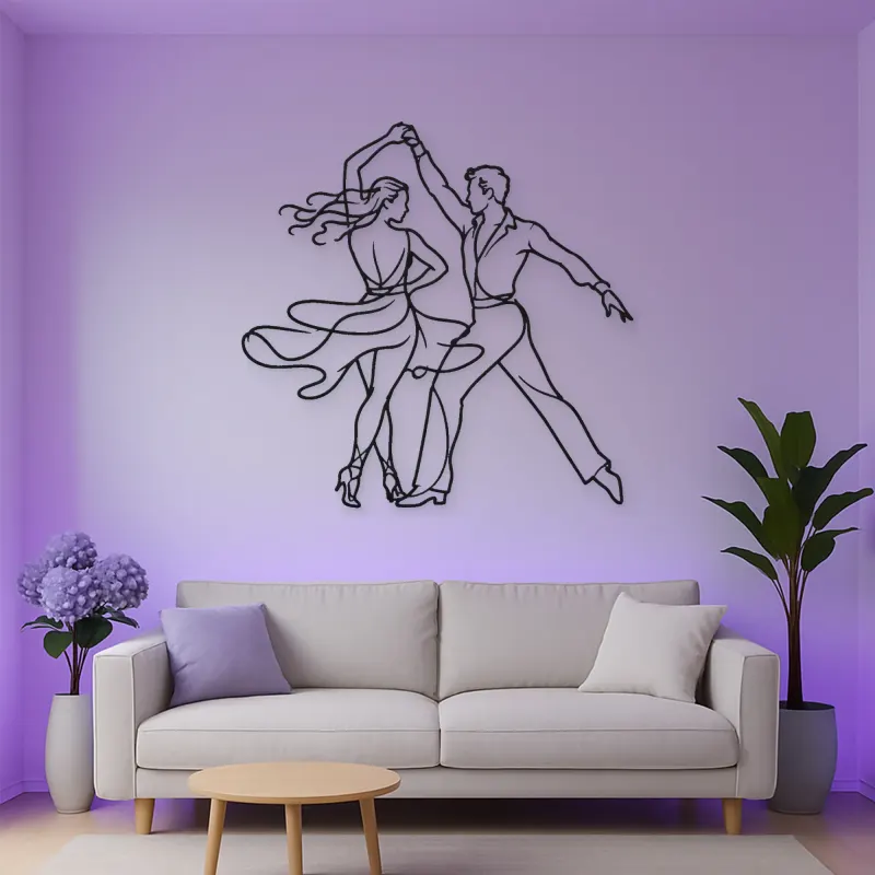 Salsa Couple Spin Metal Wall Art | Couple Dance Wall Decor