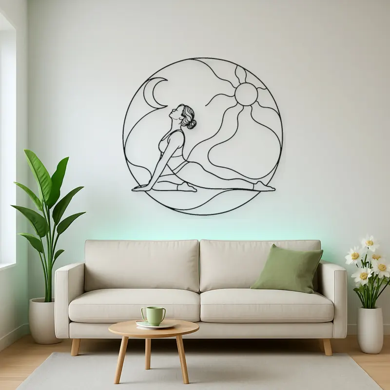 Pigeon Pose Release Metal Wall Art | Yoga and Meditation Wall Decor