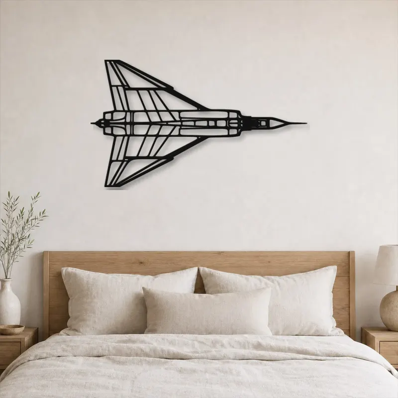 Silhouette en métal d'avion CF-105 Arrow Top, Décoration murale en métal, Décor aéronautique, Cadeau pour aviateur