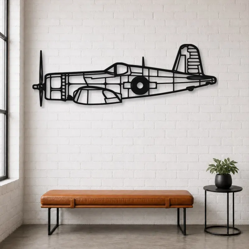 Silhouette en métal d'avion FG-1D Corsair, décoration murale en métal, décoration aéronautique, cadeau pour aviateurs