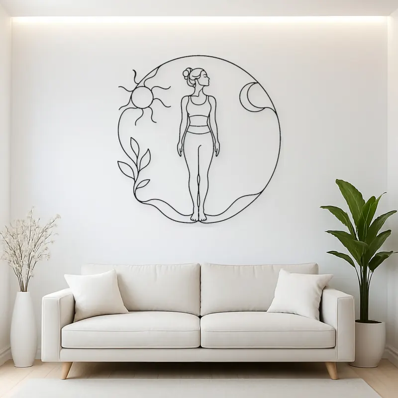 Mountain Pose Flow Metal Wall Art | Yoga and Meditation Wall Decor