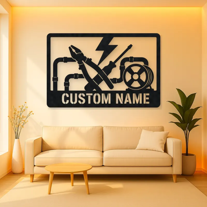 Personalized Electrician Tools Metal Wall Art