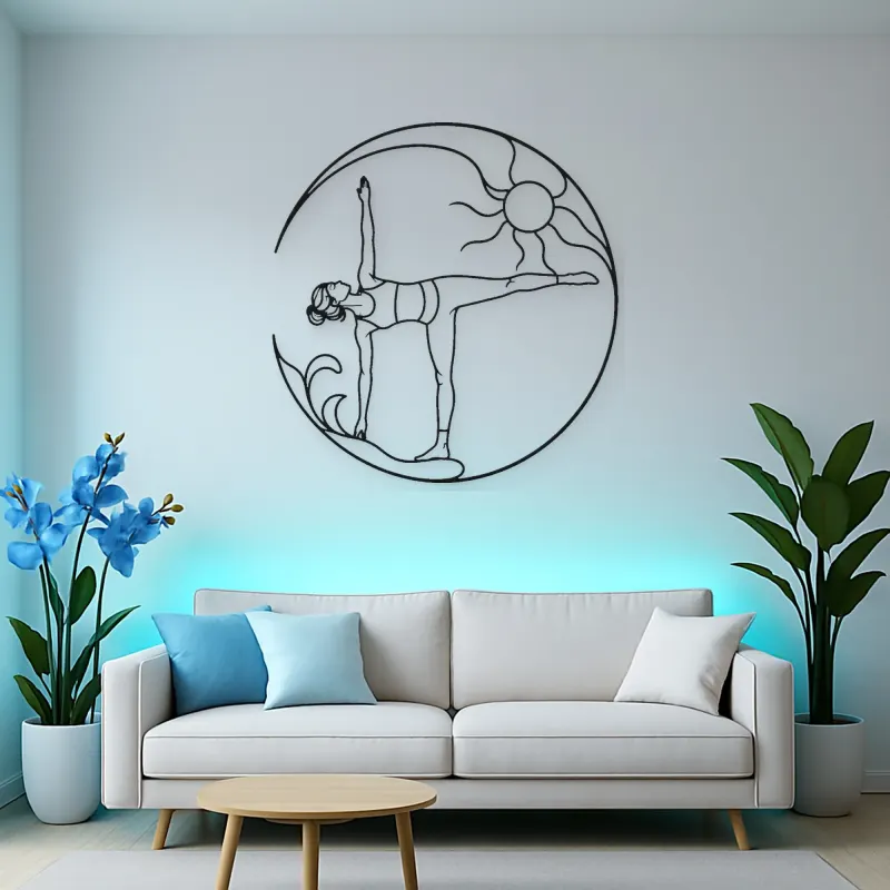 Half Moon Balance Metal Wall Art | Yoga and Meditation Wall Decor