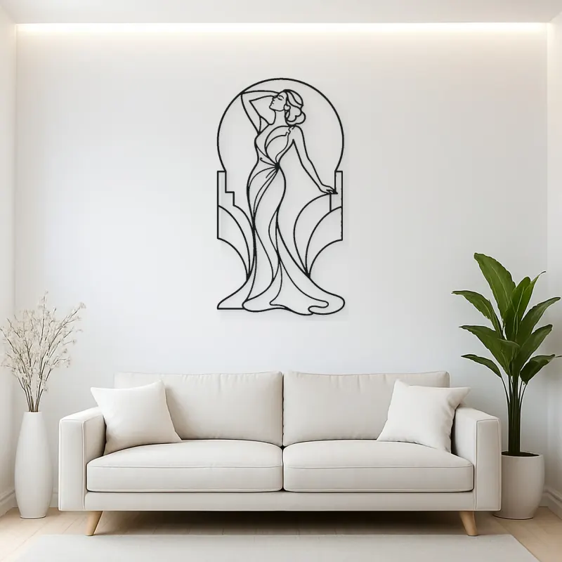 Art Deco Muse Metal Wall Art | Fashion Figure Wall Decor