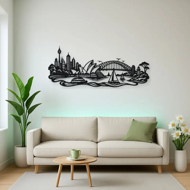 Sydney Harbour Flow Metal Wall Art | Travel and City Wall Decor