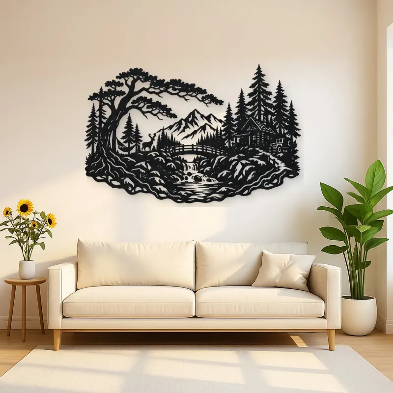 Secret Forest Bridge Metal Wall Art | Travel and City Wall Decor