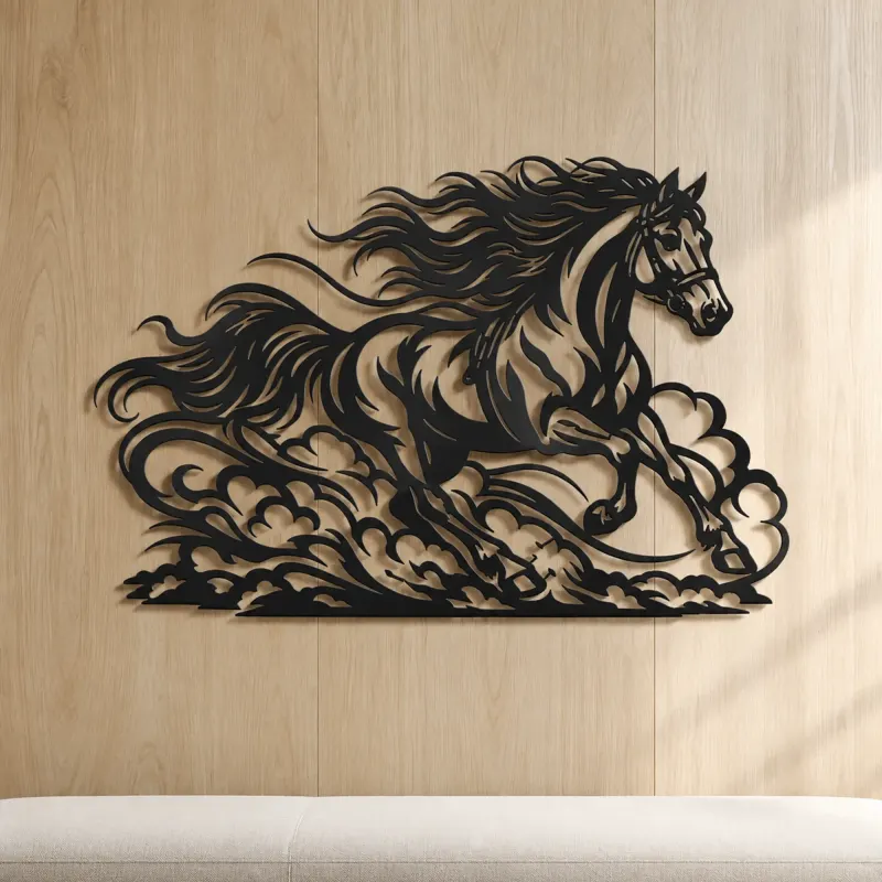 Galloping Dust Flow Metal Wall Art | Equestrian Wall Decor - lifestyle view 5