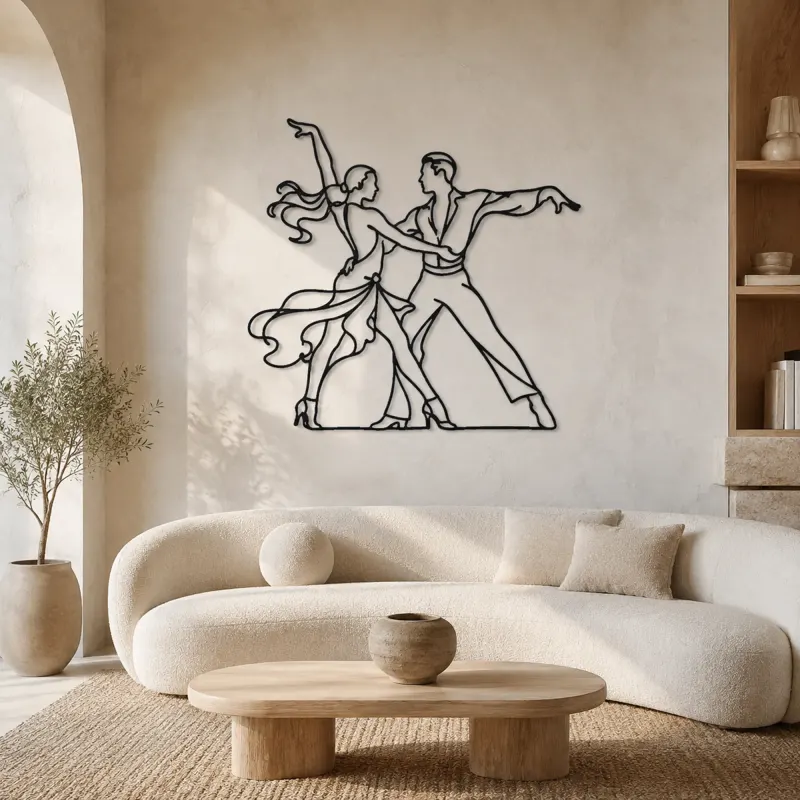 Cha Cha Pose Metal Wall Art | Couple Dance Wall Decor - lifestyle view 3