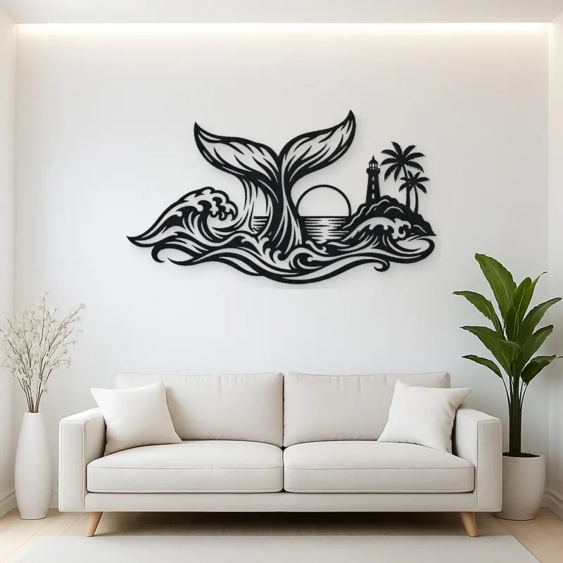Whale Tail Ocean Metal Wall Art | Coastal and Nautical Wall Decor