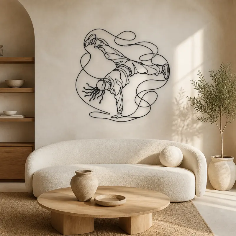 Breakdance Windmill Metal Wall Art | Dance Silhouette Wall Decor - lifestyle view 3