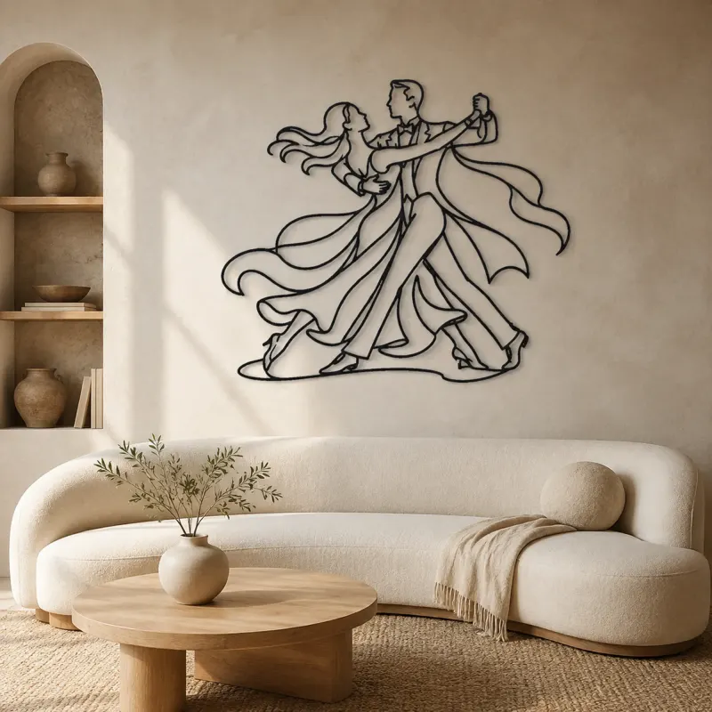 Quickstep Motion Metal Wall Art | Couple Dance Wall Decor - lifestyle view 3