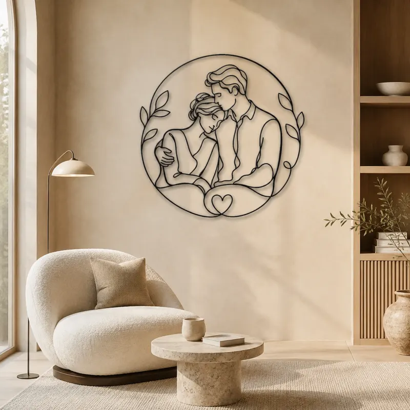 Shoulder Rest Lovers Metal Wall Art | Romantic Couple Decor - lifestyle view 5