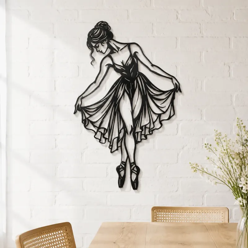 Ballet Reverence Metal Wall Art | Movement Silhouette Decor - lifestyle view 4
