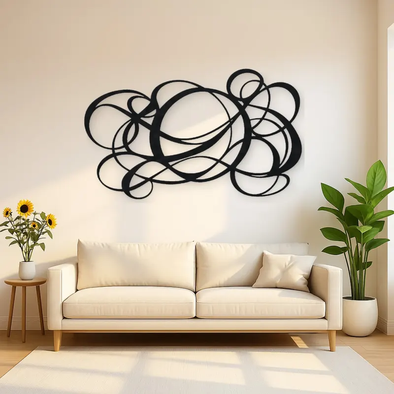 Asymmetric Circle Dance Metal Wall Art | Modern Abstract Metal Decor