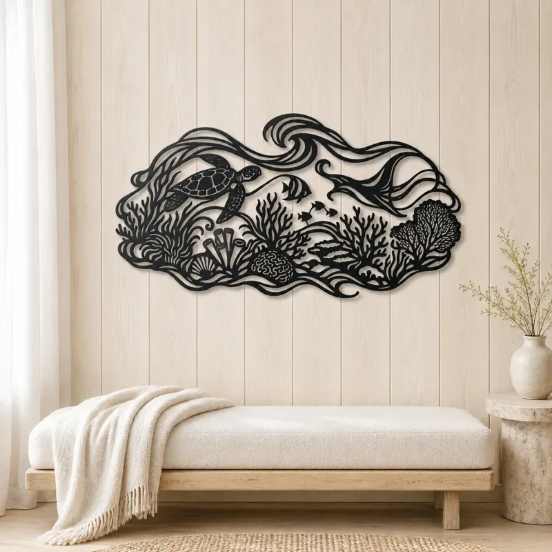Coral Reef Rhythm Metal Wall Art | Coastal and Nautical Wall Decor - lifestyle view 5