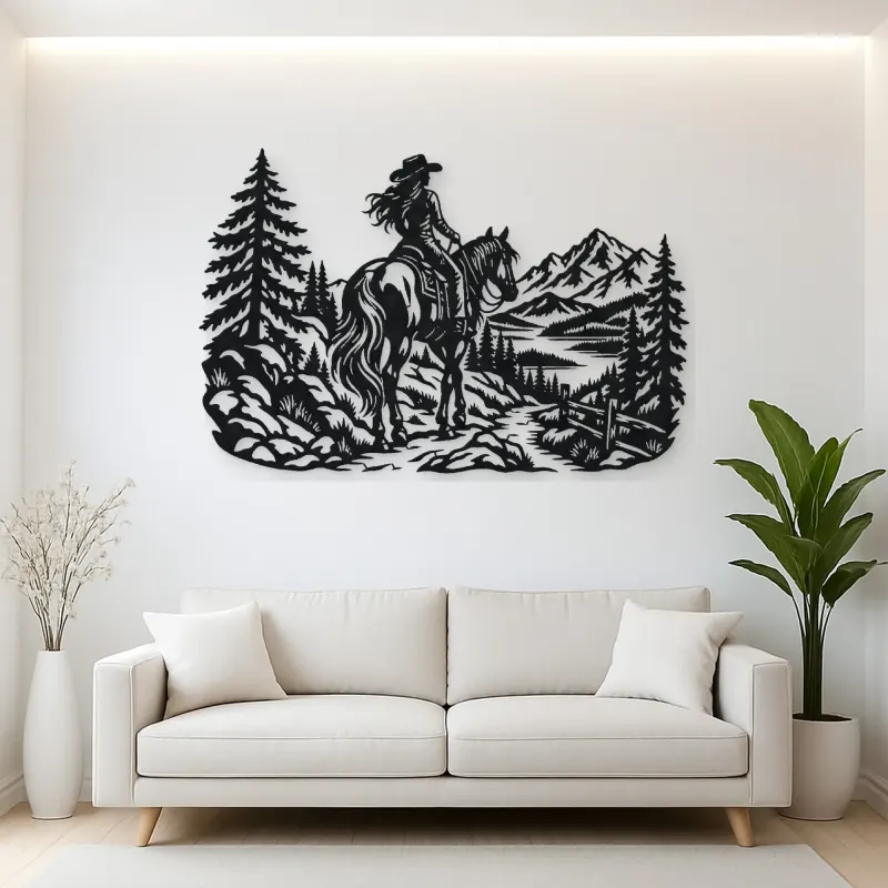 Rider on Trail Metal Wall Art | Equestrian Wall Decor