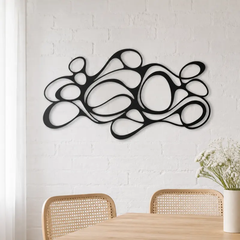 Organic Pebble Rhythm Metal Wall Art | Modern Abstract Metal Decor - lifestyle view 4