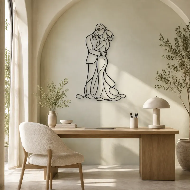 Elegant Evening Couple Metal Wall Art | Romantic Couple Decor - lifestyle view 4